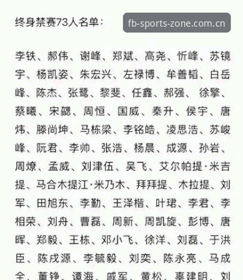 足协第三批禁足名单公布，中国足球反腐风暴如何重塑行业生态？